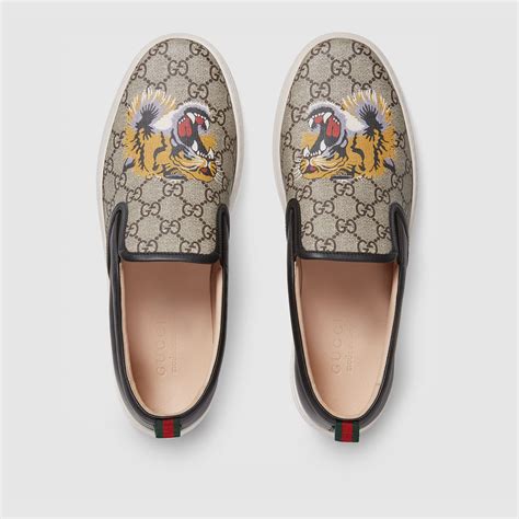 gucci gg supreme tiger slip on|gucci tiger gt supreme.